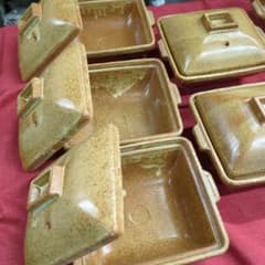 ♦希少♦土鍋 ５個組　有田焼 直火可 安楽窯 土鍋 １８㌢角土鍋 新品 ♢希少♢土鍋 5個組 有田焼 直火可 安楽窯 土鍋 18㌢角土鍋 新品