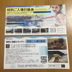 箱根小涌園ユネッサン 特別ご入場引換券2枚セットのサムネイル