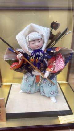 ✨精巧・力作✨ 武者人形 五月人形「橋弁慶」ガラスケース入り 高さ約