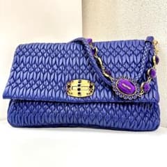 MIUMIU｜ナッパクリスタル 2WAYショルダーバッグ ラムスキン 紫 - メルカリ