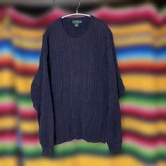 J.CREW ケーブルニット セーター ネイビー XL