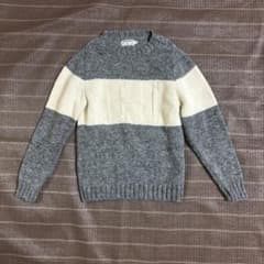H.R.MARKET ニット セーター グレー×ホワイト 2のサムネイル