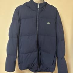 Lacoste フード付きダウンジャケット ネイビー 微訳あり - メルカリ