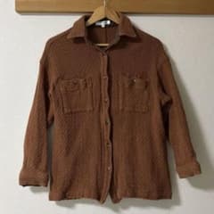 MOUSSY 長袖 サマーニットシャツ ブラウン フリーサイズのサムネイル
