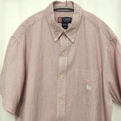 CHAPS 半袖シャツ Lサイズ レッド/ホワイトのサムネイル