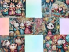 ★祝 パーティー アニマル ポストカード 6枚セット No.2のサムネイル