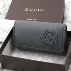 未使用品 箱付き GUCCI グッチ キーケース GG柄 マーモント グレー