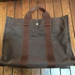 【再値下】HERMES エルメス エールライン キャンバス生地 茶色のサムネイル