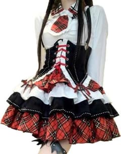 アイドル ゴスロリ パンク系 コスプレ 衣装 4点セット JK 制服 ロリータのサムネイル
