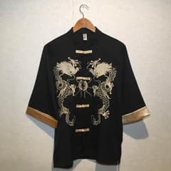 チャイナシャツ 黒 金のサムネイル