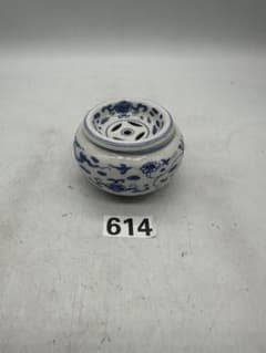 NO.614 青花陶器 香炉 蓋付き - メルカリ