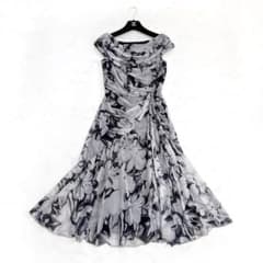 TADASHI SHOJI シフォン ドレープドレス ワンピース 水彩 花柄 S 