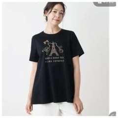 未使用■レリアン■クルーネックTシャツビジュー■黒■size11号■定価2.7万 未使用□レリアン□クルーネックTシャツビジュー□黒□size11号□定価