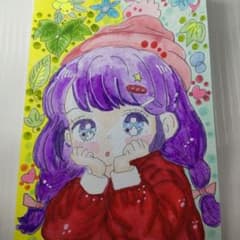 手描きイラスト1点物　硬質カードA6付 375のサムネイル