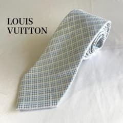 LOUIS VUITTON ネクタイ ライトブルー チェック柄 - メルカリ