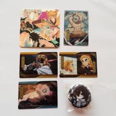 鬼滅の刃 煉獄杏寿郎 嘴平伊之助 伊黒小芭内 カード 缶バッジ ナツコミ