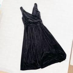 【美品】上品なドレス ワンピース ベロア ジョーゼットのサムネイル