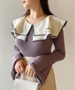 NOMAE フリル付き長袖ニットトップスのサムネイル