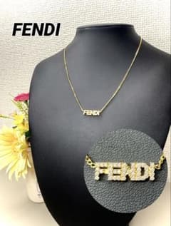 超美品✨FENDI フェンディ ネックレス ロゴ クリスタル グラフィ 