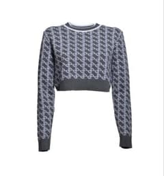 PATOU パトゥ ジャカード クルーネック クロップドプルオーバー ニット
