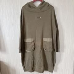D.S.CLUB【L】ディーエスクラブ チュニック パーカー カーキ 綿100%