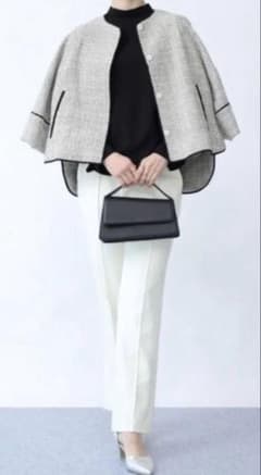 スパンコール ミックスツイードジャケット ノーカラー 新品 ヤマダヤ