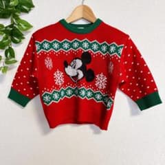 Disney 미키 마우스 니트 스웨터 크리스마스 95