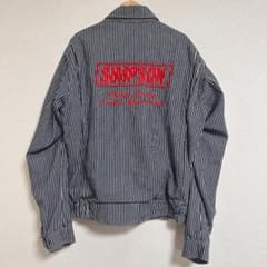 シンプソン ヒッコリーストライプ 刺繍ロゴデニムレースジャケット 裏 