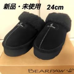 新品★BEARPAW 厚底 ムートン サボ サンダル ブラック 24cmのサムネイル