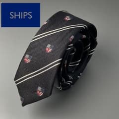 【ほぼ未使用】SHIPS シップス スーパーナローネクタイ ブラック