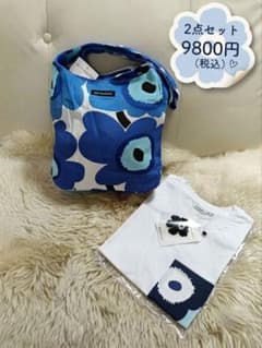 【フィンランド】マリメッコショルダーバッグ＆Tシャツ2点 M-Lオレンジ ⑤ フィンランド】マリメッコショルダーバッグ＆Tシャツ2点 M-Lオレンジ