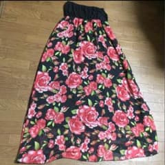 花柄 マキシワンピース 2500円→1000円のサムネイル