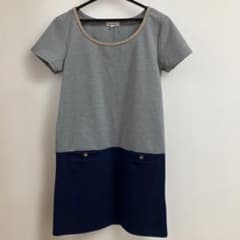 Rope Picnic 半袖ワンピース 38 グレー/ネイビーのサムネイル