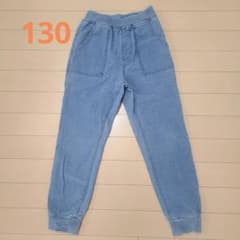 GU　キッズ　デニム　ジョガーパンツ　ズボン　130　ジーユー　子供のサムネイル
