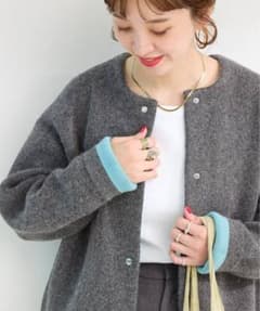 美品　B.C STOCK ベーセーストック 2層スムース編みニットブルゾンのサムネイル