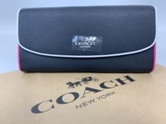 ☆新品未使用☆ COACH コーチ 長財布　フラップ　黒のサムネイル