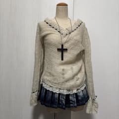 Axes アクシーズファム 編み上げリボン 透け ニット y2k 00s リファ