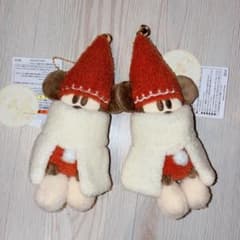 リルリンリン クリスマス ぬいぐるみバッジ2個 赤色✨️ 即日発送！顔