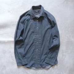 BURBERRY BLACK LABEL 長袖シャツM 紺 ノバチェック刺繍 - メルカリ