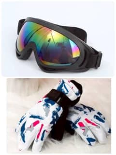 スキー スノボ ゴーグル グローブ セット 冬 UV400 紫外線 手袋 - メルカリ