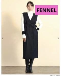 FENNEL ベルト付きロングジレワンピース 黒 - メルカリ