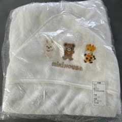 新品未使用　ミキハウス 湯上りタオル ホワイトのサムネイル