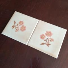 フランス製 アンティークタイル 2枚 15cm 大正～昭和初期 - メルカリ