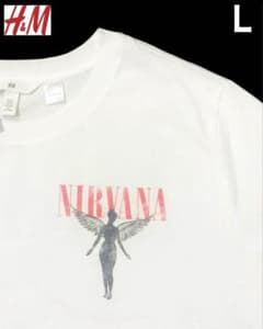 新品 H&M × ニルヴァーナ 天使ロゴ バンドTシャツ ビンテージ 加工 Lのサムネイル