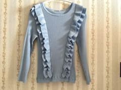 Thumbnail of miumiu*フリル付きブルー長袖ニット