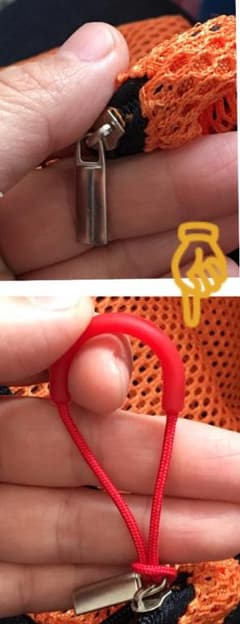 ジッパー 紐　赤　 5個セット 新品 未使用のサムネイル