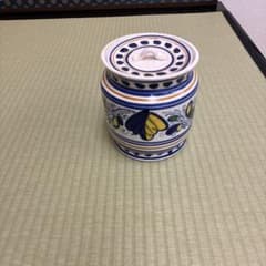 松阪萬古の陶器 水指 紅毛写 蓋付き 茶道具 - メルカリ