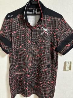 Oakleyスカル　ゴルフシャツ XL グリッドパターンのサムネイル
