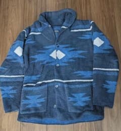 BEAMS ボアジャケット ネイティブ柄 ショールカラー Sのサムネイル