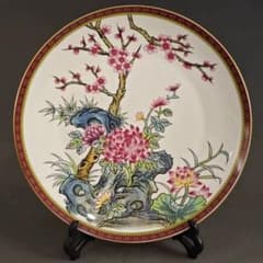 清代パステル蒔絵花鳥開窓扁腹尊瓶 景徳鎮 装飾品 現代工芸品美術品 置物 景徳鎮 蒔絵万花開窓パステル梅花図賞盤 陶磁器 装飾品 現代工芸品
